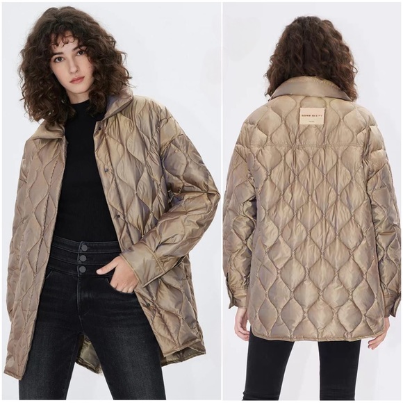 Miss Sixty Quilted Diamond Pattern Duck Down Jacket With Loose Fit - Picture 1 of 17